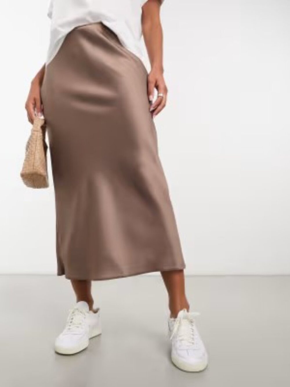 New Primark Taupe Satin High Waist Skirt